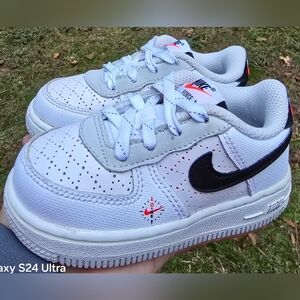 Sz 7C Toddler Kids  NIKE AIR FORCE 1 LV8 "Swoosh Compass" Leather Shoes